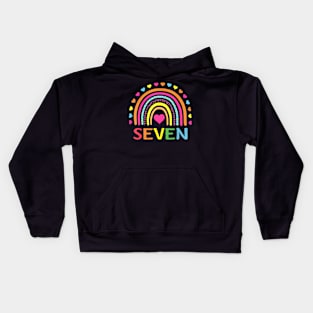 7 Years Old Rainbow 7Th Birthday For Girls Boys Kids Kids Hoodie